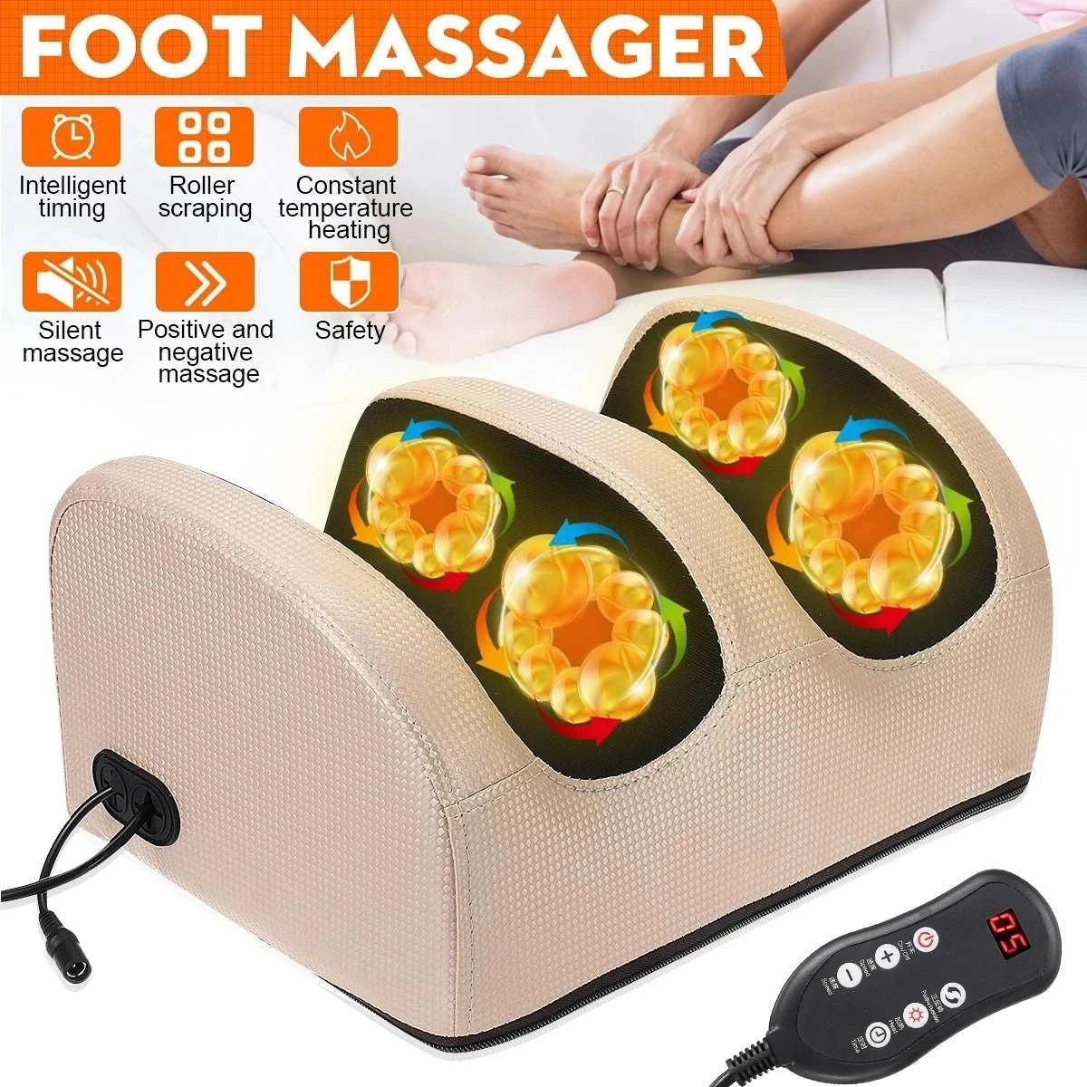 Foot Massager with Infrared Heating Roller