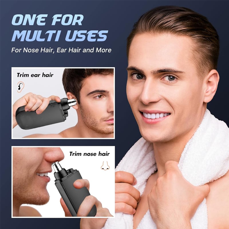 Nose Hair Trimmer Electric Nose Hair Shaver Portable Nose Hair Scraping Charging Double-edged Smooth Shaver Head