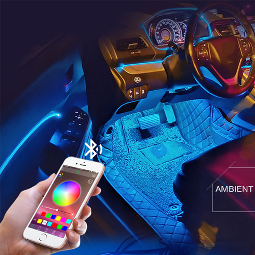 Car Interior Ambient Lighting Strip with Remote Control