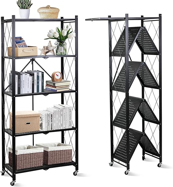 5-Tier Folding Metal Storage Shelving