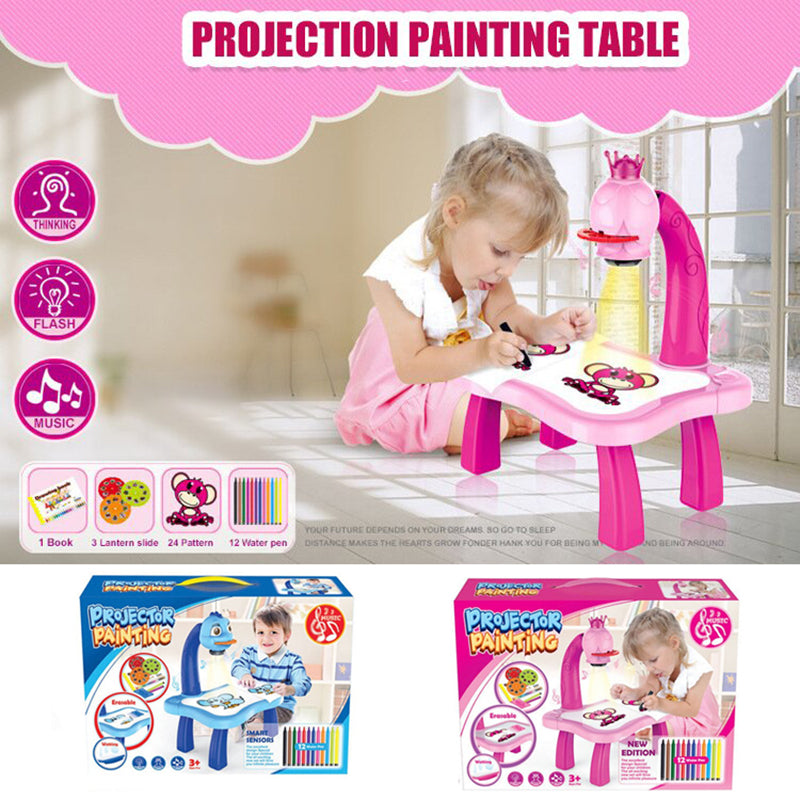 Musical LED Projector Art Painting Drawing Table for Kids