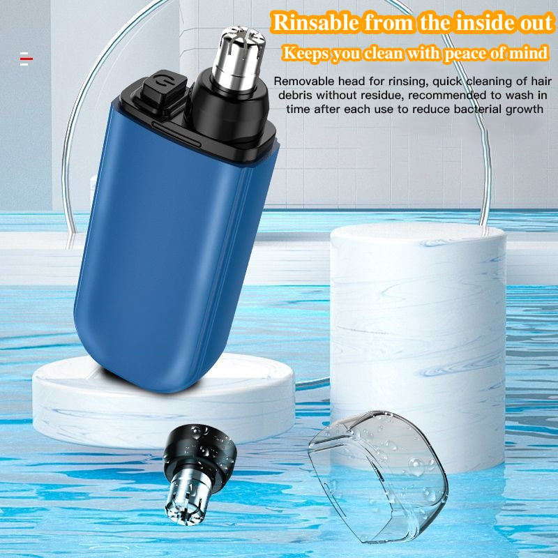 Nose Hair Trimmer Electric Nose Hair Shaver Portable Nose Hair Scraping Charging Double-edged Smooth Shaver Head