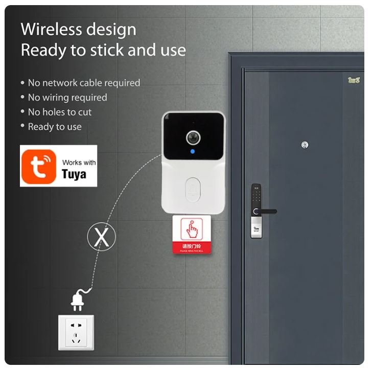 Wireless Doorbell WiFi Outdoor HD Camera Security Door Bell